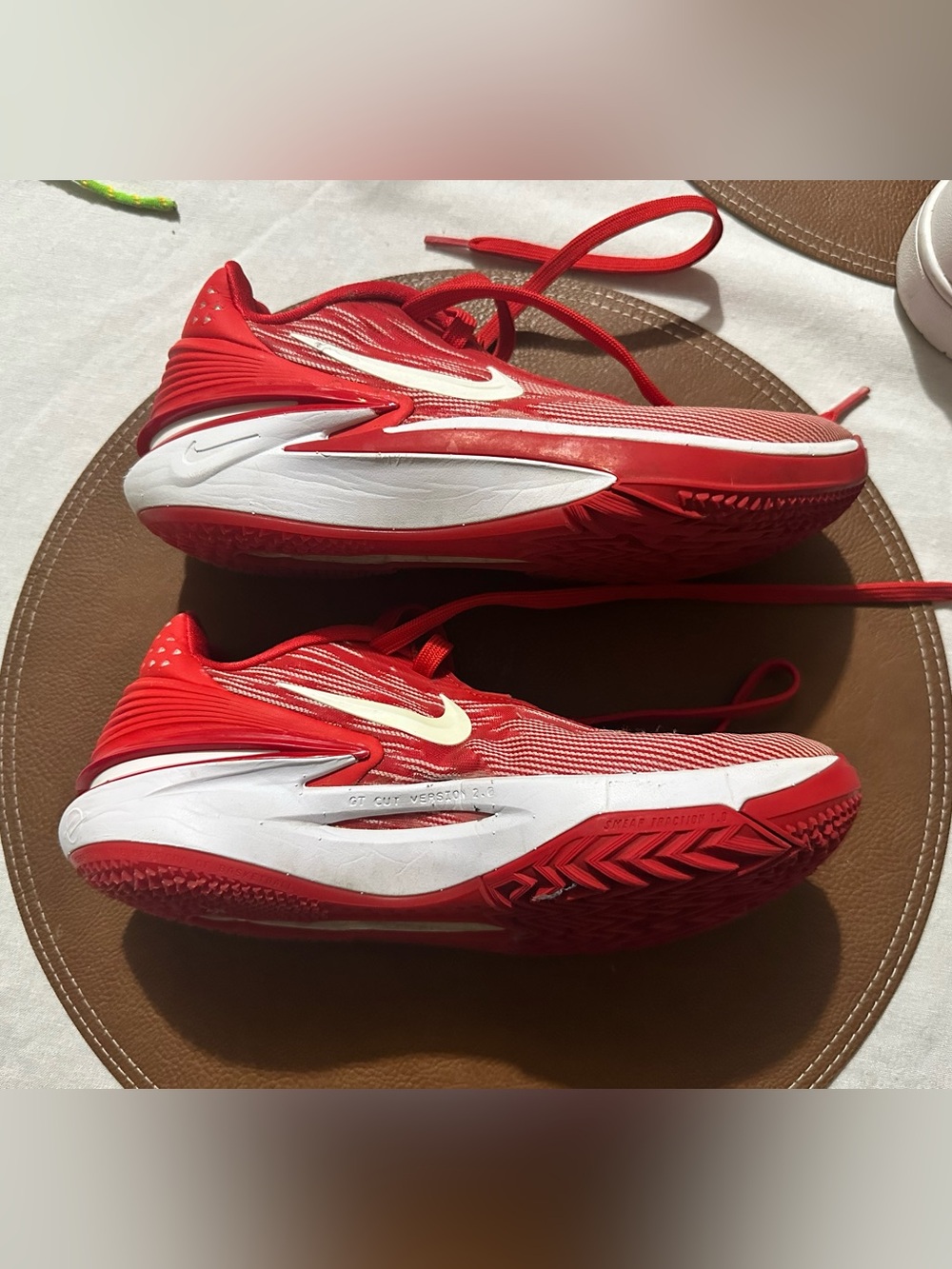 Nike Men’s Red and White Athletic Tennis Shoes